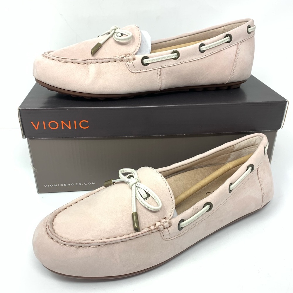Vionic Light Pink Leather Moccasin Loafer WIDE